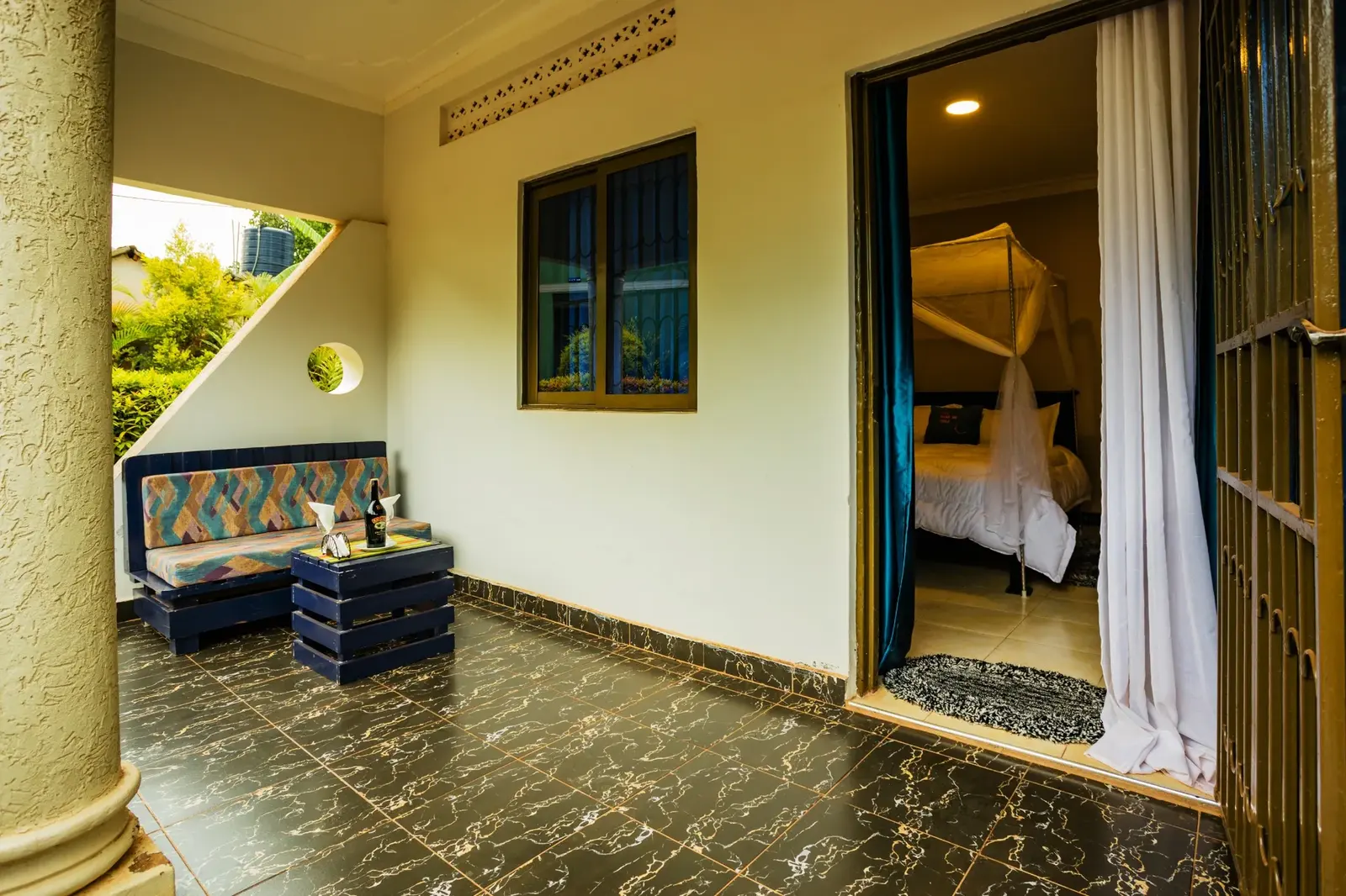 Private cottage veranda and room